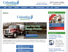 Tablet Screenshot of columbusenergies.com